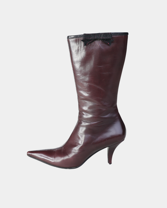 miu miu 2000s leather boots