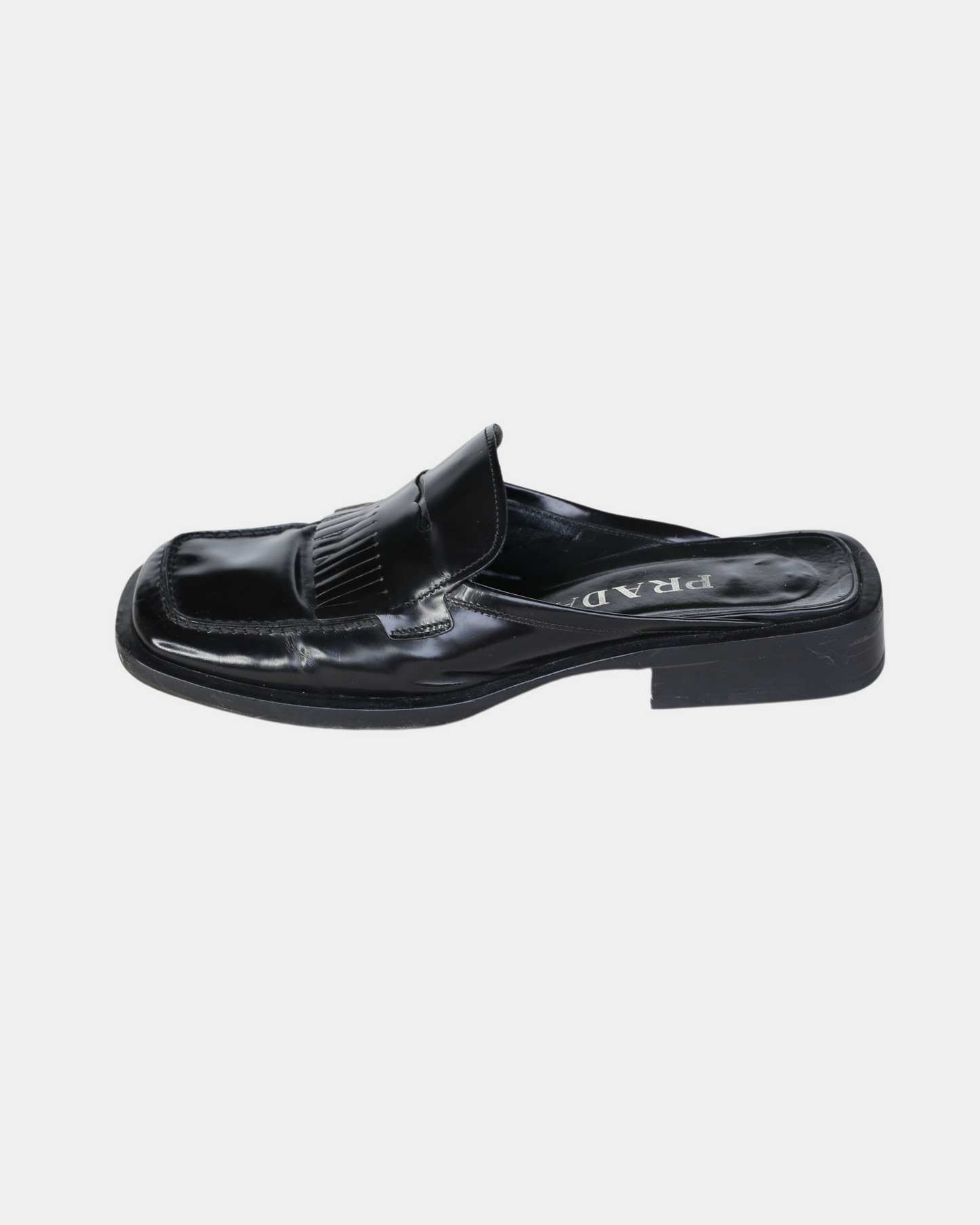 prada ss 1999 slip on frill loafers