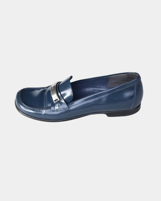 prada early 90s leather loafers