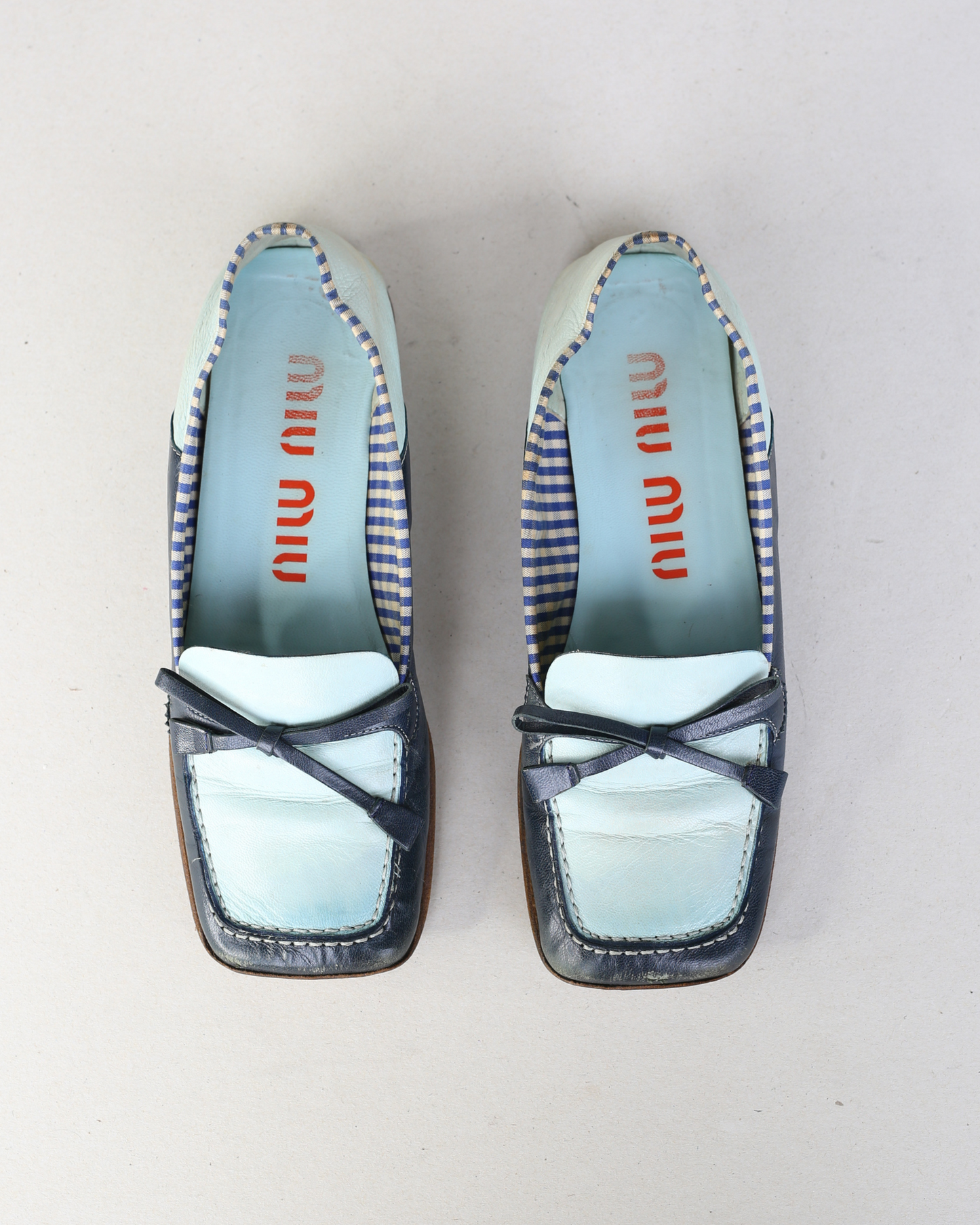 miu miu ss 2000 gingham loafers