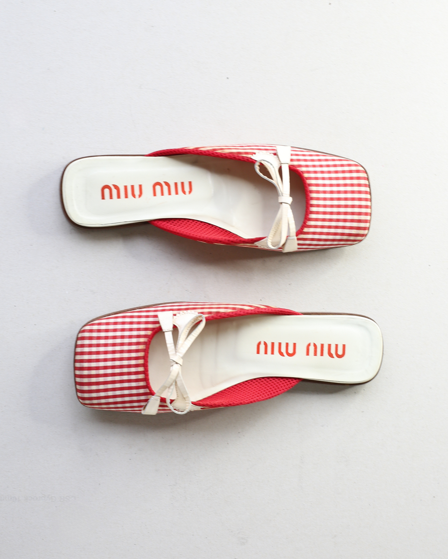 miu miu ss 2000 gingham bow sandals