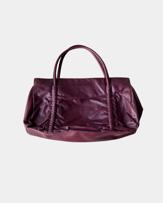 miu miu 1999 leather ruched bag