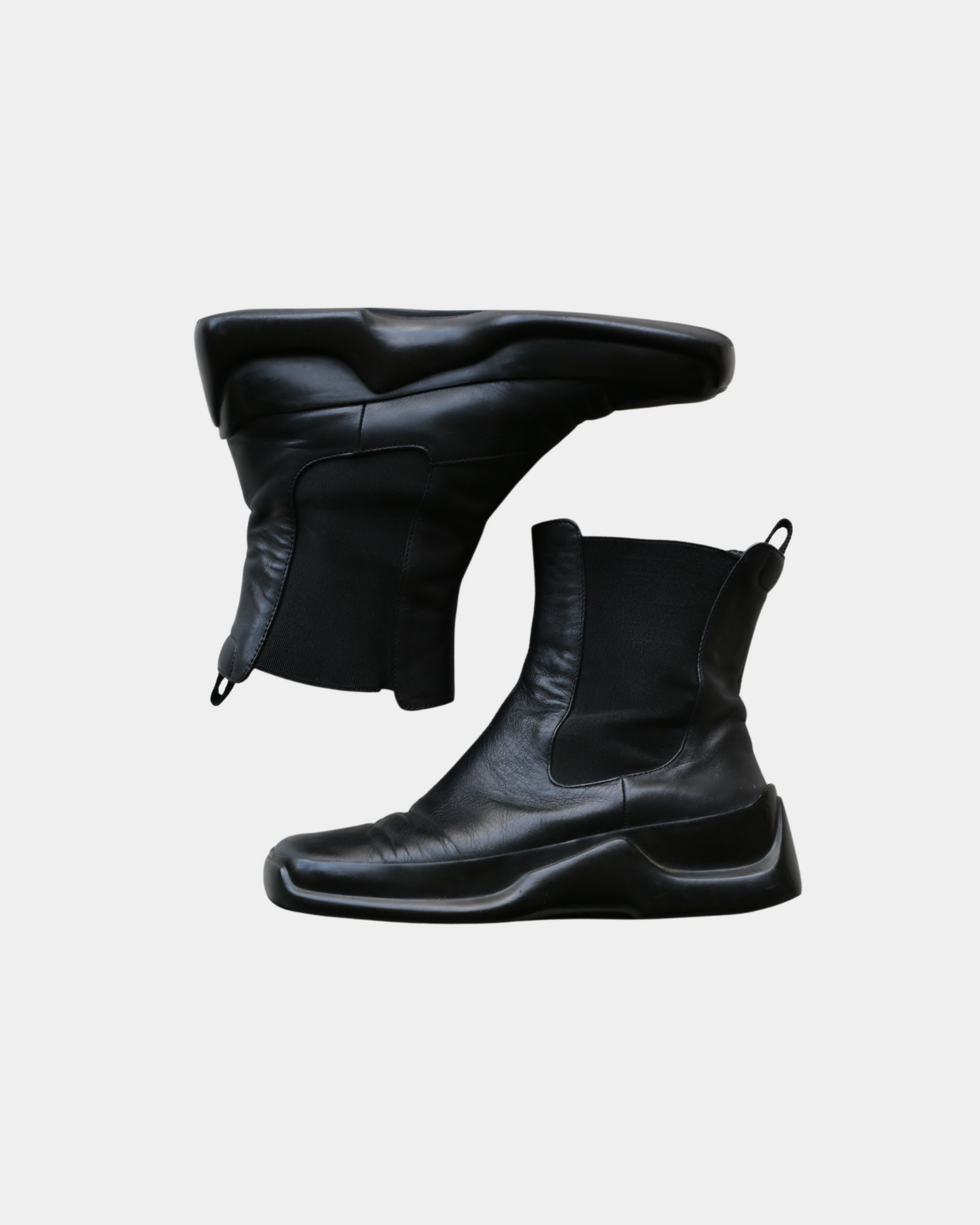 prada fw 1999 black leather boots