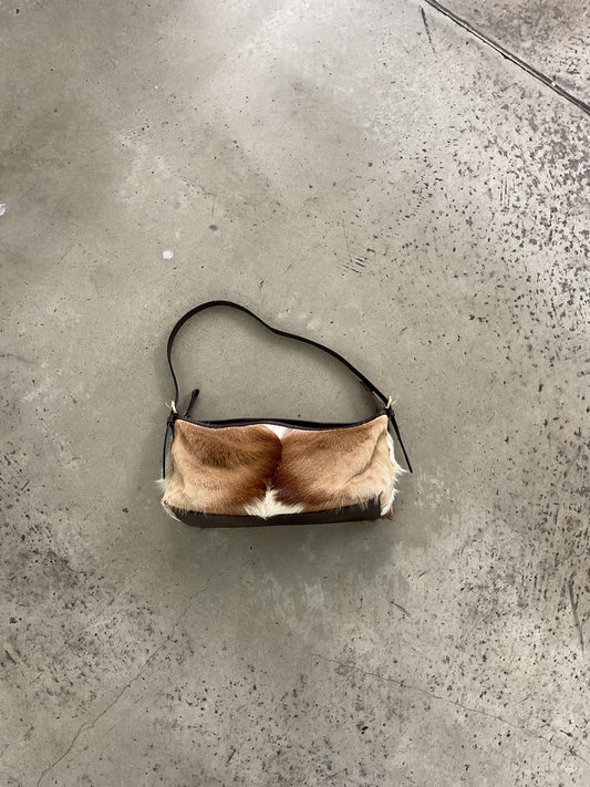 vintage cowhide shoulder bag