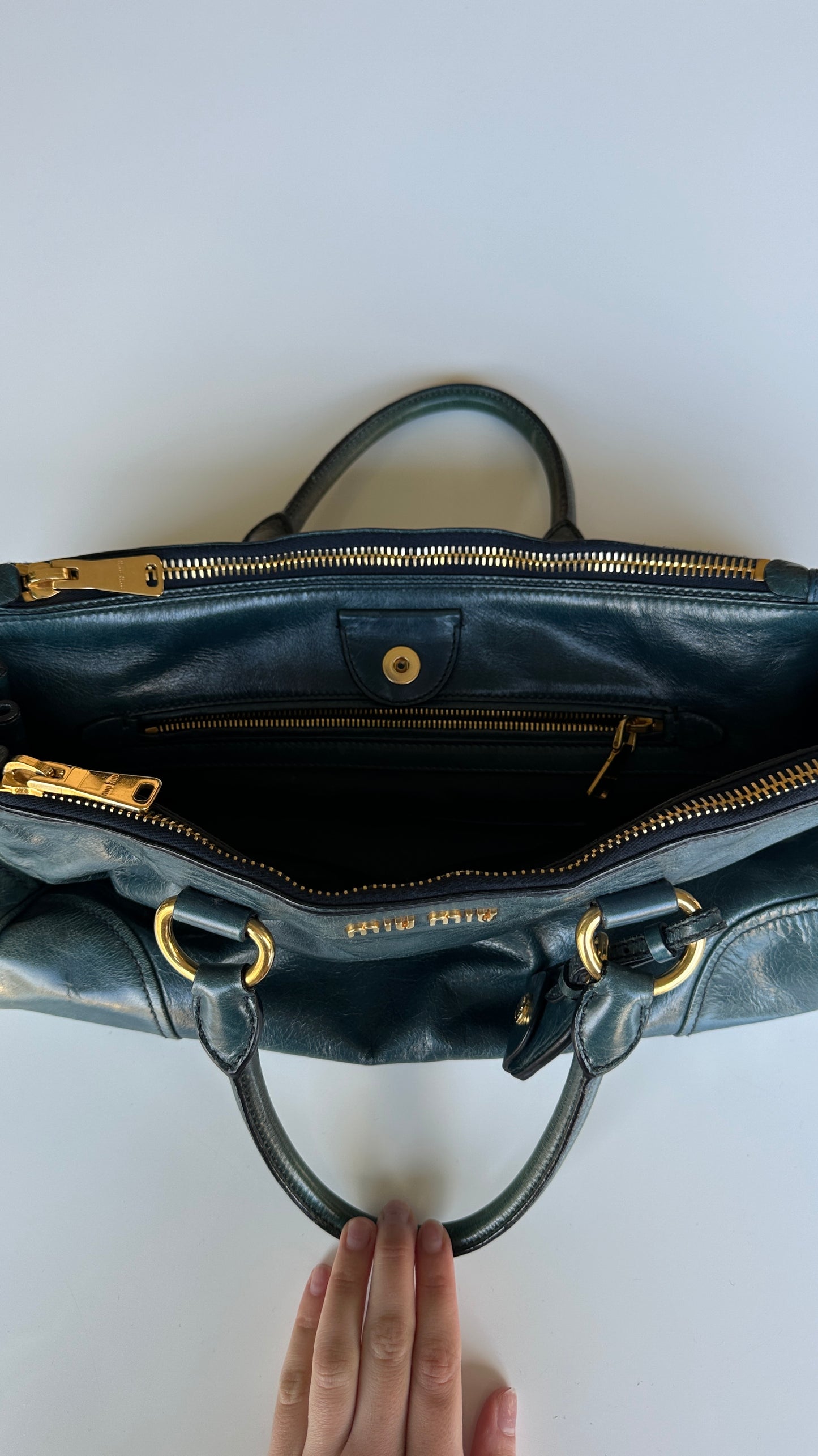 vintage 2005 miu miu vitello shine handbag