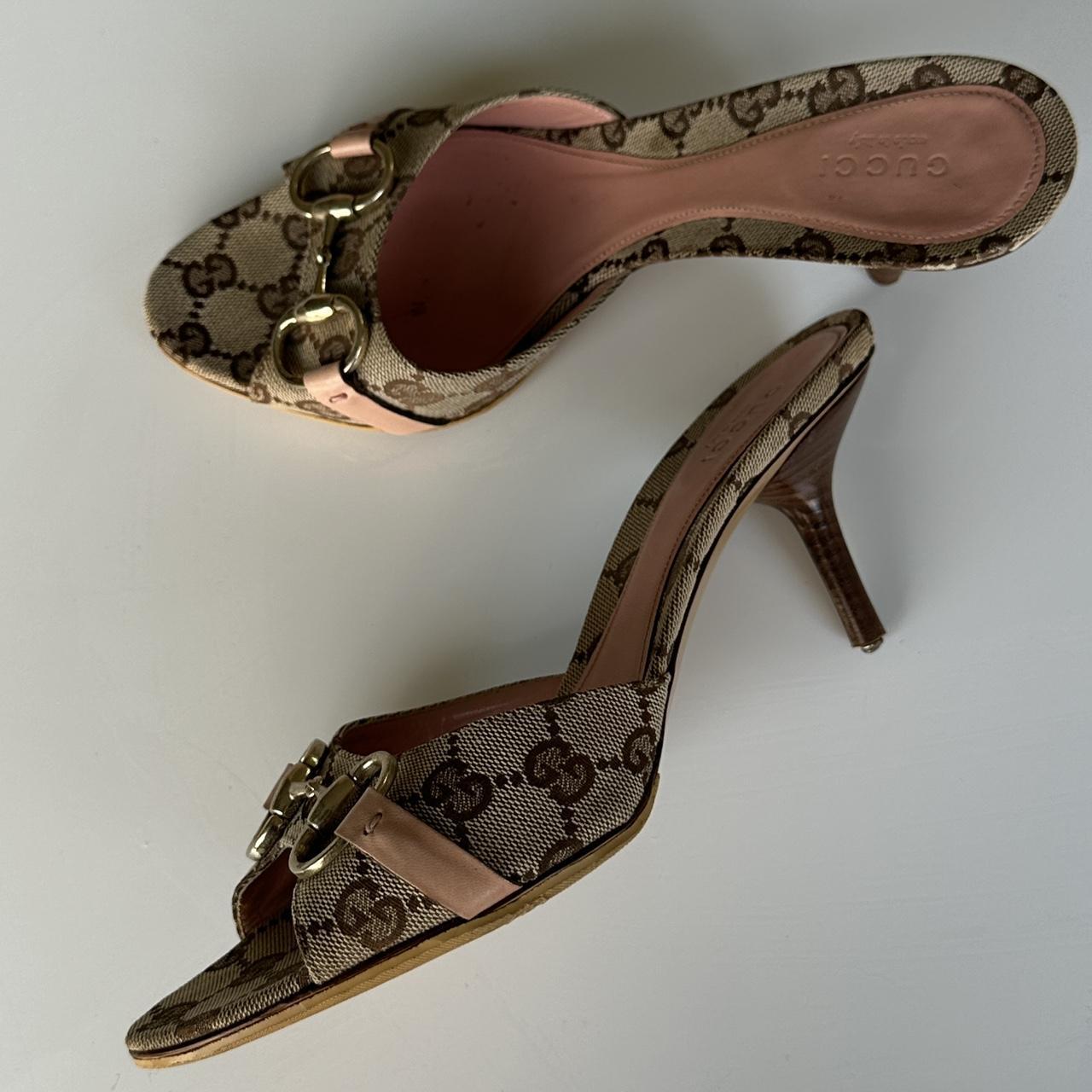 Gucci by Tom Ford 90s Era Monogram Kitten Heels